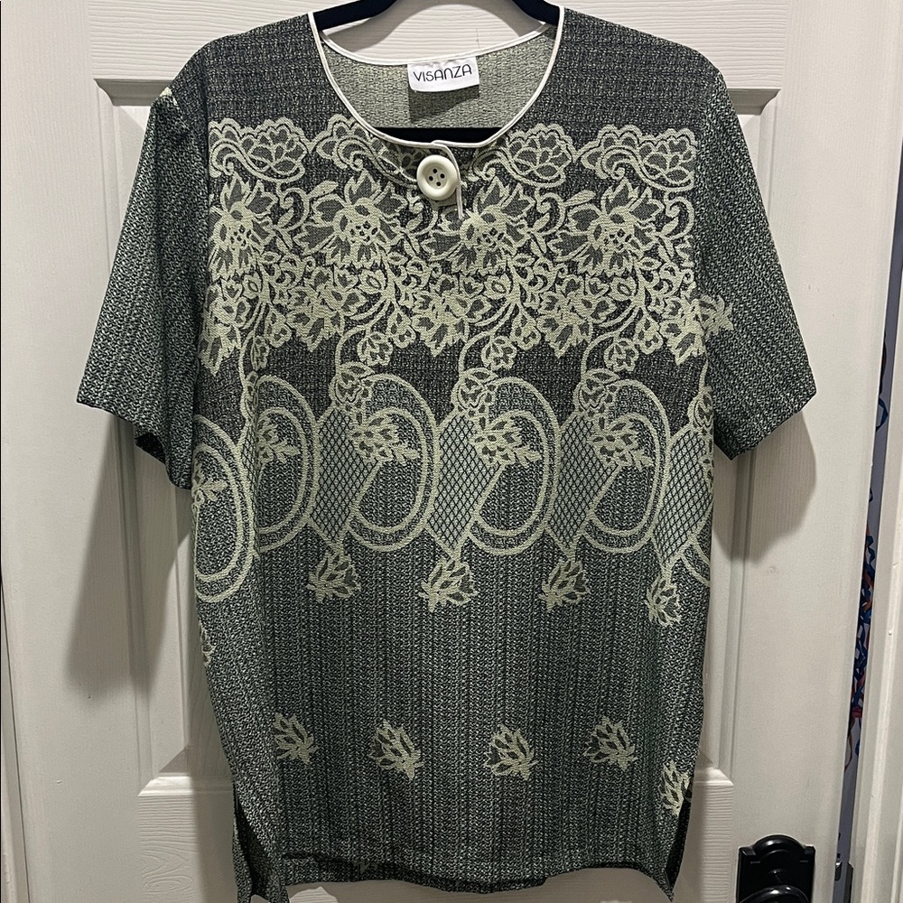 Green Vintage Floral Women's Top